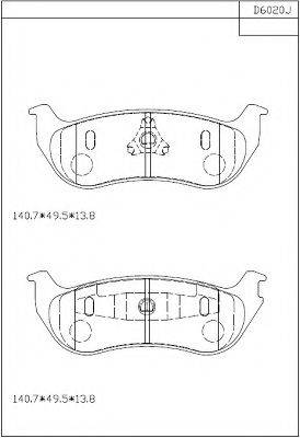 Комплект тормозных колодок KD6020 ASIMCO