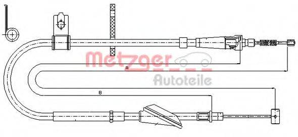 Трос, стояночная тормозная система 17.5045 METZGER