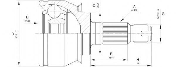 Шарнирный комплект, приводной вал CVJ5528.10 OPEN PARTS