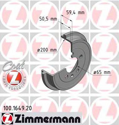 Тормозной барабан 100.1649.20 ZIMMERMANN