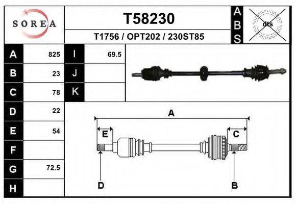 Приводной вал T58230 EAI