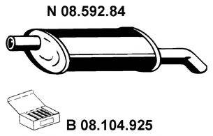 Глушитель выхлопных газов конечный 08.592.84 EBERSPACHER