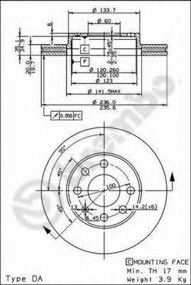 Тормозной диск 09.3090.14 BREMBO