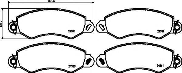 Комплект тормозных колодок, дисковый тормоз 8DB 355 012-431 HELLA PAGID