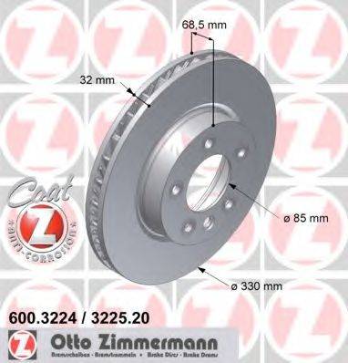 Тормозной диск 600.3224.20 ZIMMERMANN