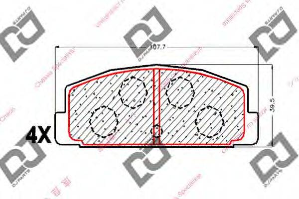 Комплект тормозных колодок, дисковый тормоз BP1777 DJ PARTS