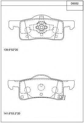 Комплект тормозных колодок KD6552 ASIMCO