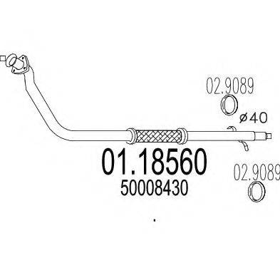 Труба выхлопного газа 01.18560 MTS