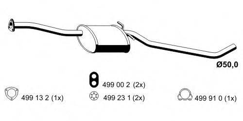 Средний глушитель выхлопных газов 024013 ERNST