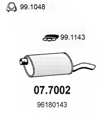 Глушитель выхлопных газов конечный 07.7002 ASSO