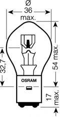 Лампа накаливания 35/35W 12V BA20D 7327 OSRAM