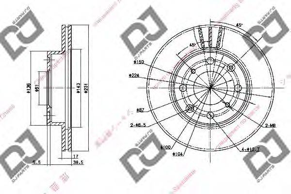 Тормозной диск BD1545 DJ PARTS