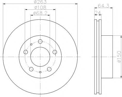 Тормозной диск 8DD 355 100-461 HELLA PAGID