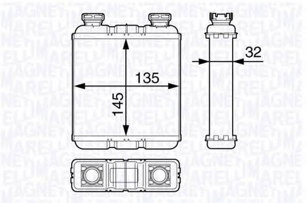 Теплообменник, отопление салона 350218350000 MAGNETI MARELLI
