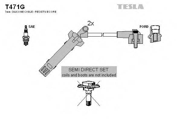 Комплект проводов зажигания T471G TESLA