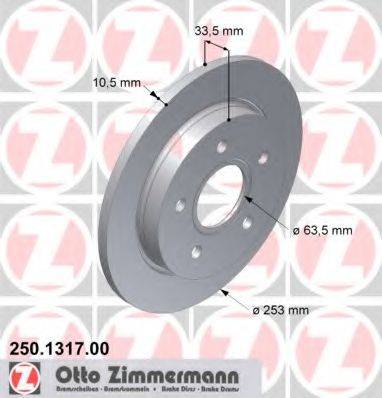 Тормозной диск 250.1317.00 ZIMMERMANN