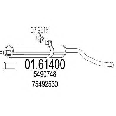 Глушитель выхлопных газов конечный 01.61400 MTS