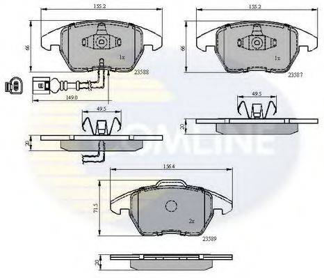 Комплект тормозных колодок, дисковый тормоз CBP11224 COMLINE