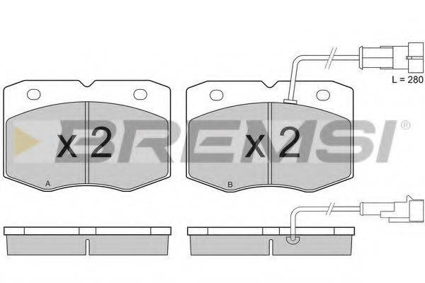 Комплект тормозных колодок, дисковый тормоз BP2949 BREMSI