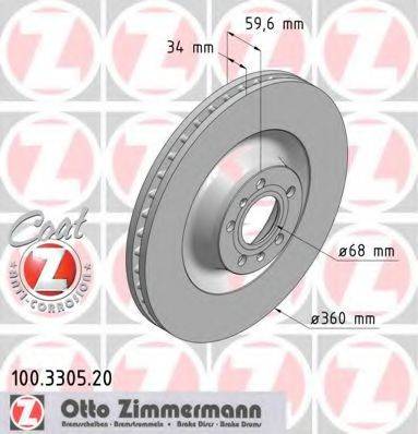 Тормозной диск 100.3305.20 ZIMMERMANN