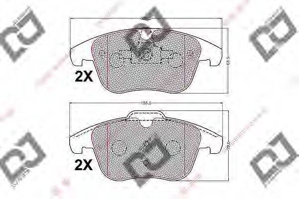 Комплект тормозных колодок BP2168 DJ PARTS