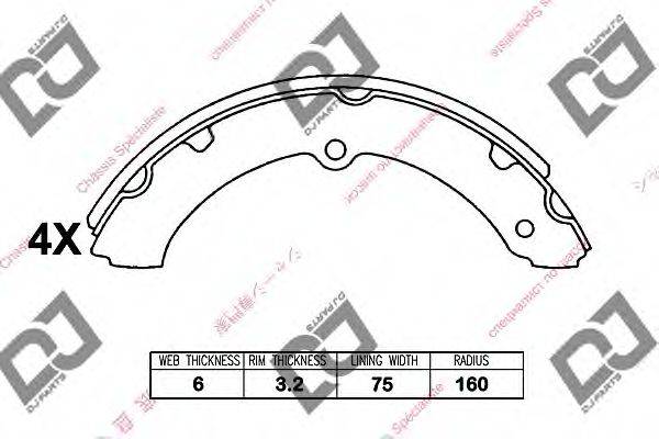 Комплект тормозных колодок BS1201 DJ PARTS