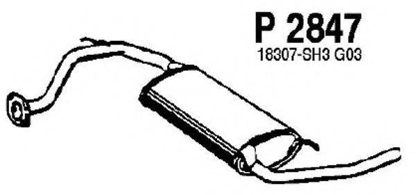 Глушитель выхлопных газов конечный P2847 FENNO