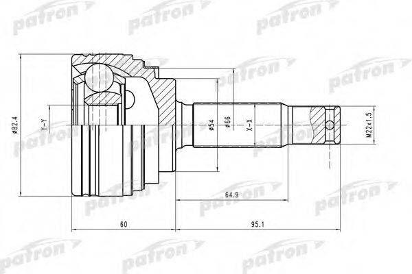 Шарнирный комплект, приводной вал PCV2023 PATRON