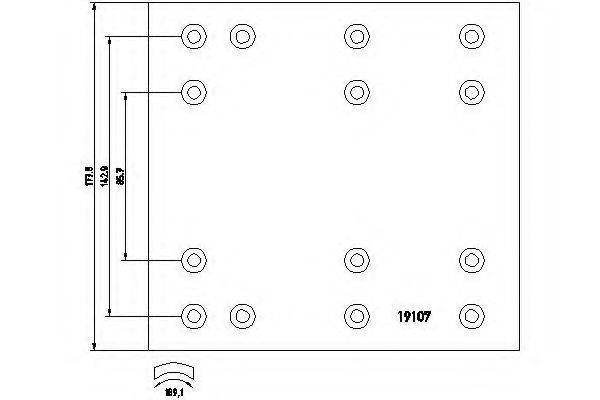 Колодка тормозной накладки 19107 TEXTAR