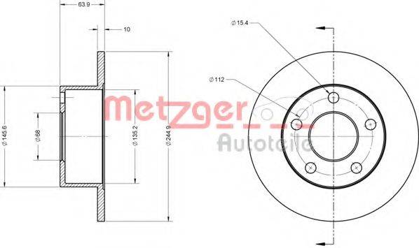 Тормозной диск 6110017 METZGER