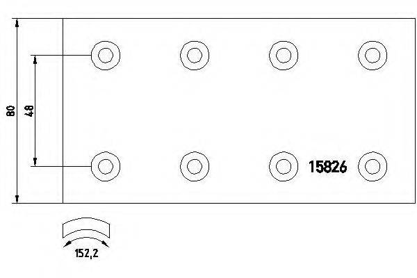Колодка тормозной накладки 15826 TEXTAR