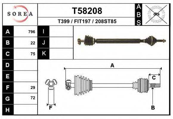 Приводной вал T58208 EAI