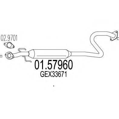 Средний глушитель выхлопных газов 01.57960 MTS