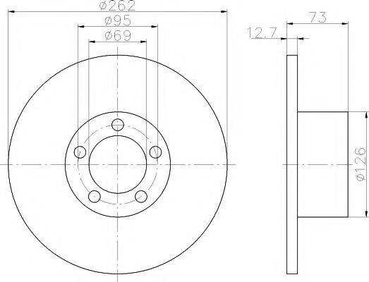 Тормозной диск 8DD 355 100-061 HELLA PAGID