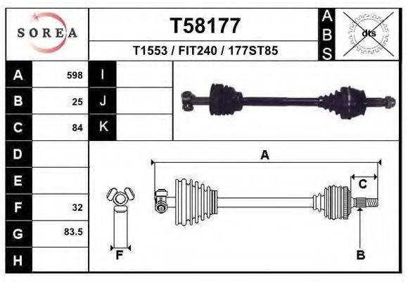 Приводной вал T58177 EAI