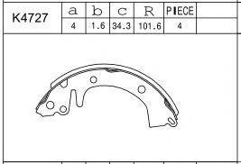 Комплект тормозных колодок K4727 ASIMCO
