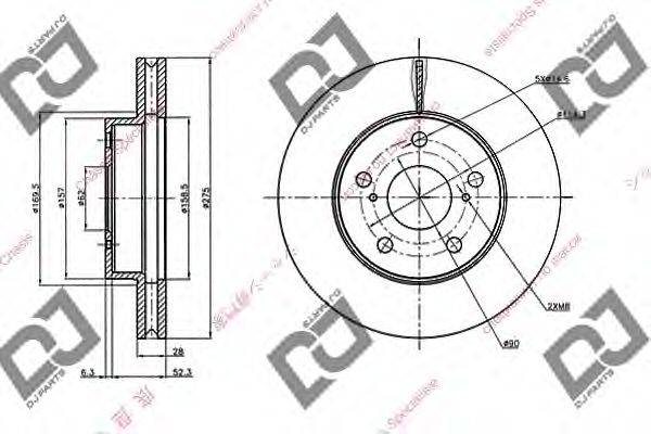 BD1958 DJ PARTS Тормозной диск BD1958 DJ PARTS
