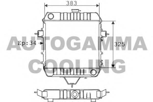 Радиатор, охлаждение двигателя 100713 AUTOGAMMA