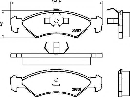 Комплект тормозных колодок, дисковый тормоз 8DB 355 007-311 HELLA PAGID