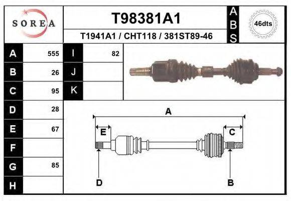 Приводной вал T98381A1 EAI