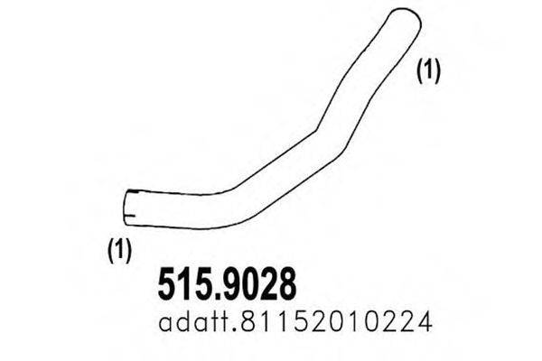 Труба выхлопного газа 515.9028 ASSO