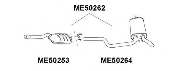 Глушитель выхлопных газов конечный ME50264 VENEPORTE