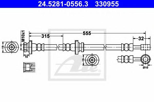 Тормозной шланг 24.5281-0556.3 ATE