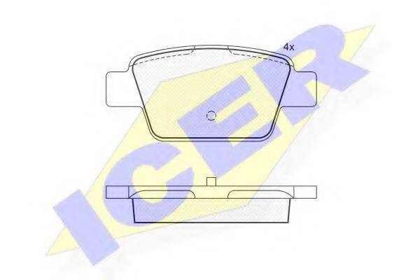 Комплект тормозных колодок, дисковый тормоз 181503 ICER