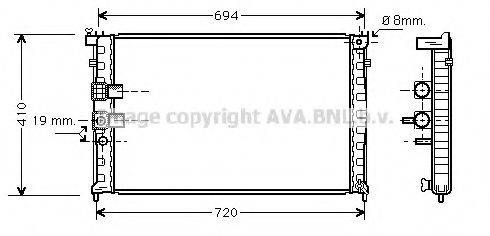 Радиатор, охлаждение двигателя PEA2232 AVA QUALITY COOLING