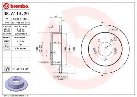 Рисунок 08.A114.20 BREMBO