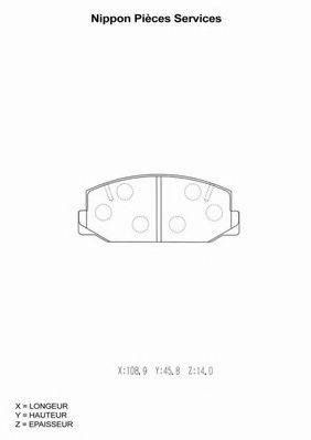 Комплект тормозных колодок, дисковый тормоз T360A28 NPS