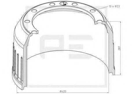 Тормозный барабан 046.688-00A PE Automotive