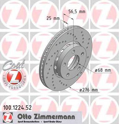 Тормозной диск 100.1224.52 ZIMMERMANN