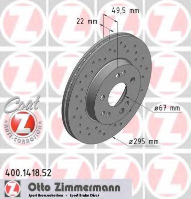 Тормозной диск 400.1418.52 ZIMMERMANN